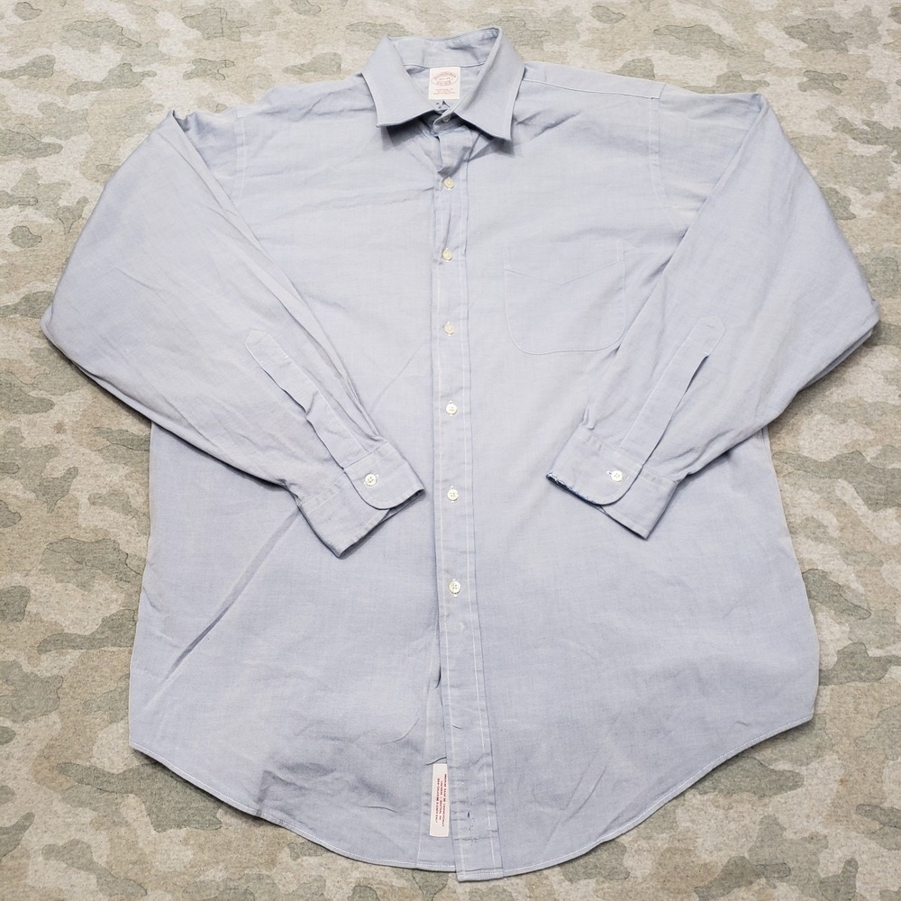 Brooks Brothers Shirt Mens 16 1/2- 34 Blue Long Sleeve Button-Up
